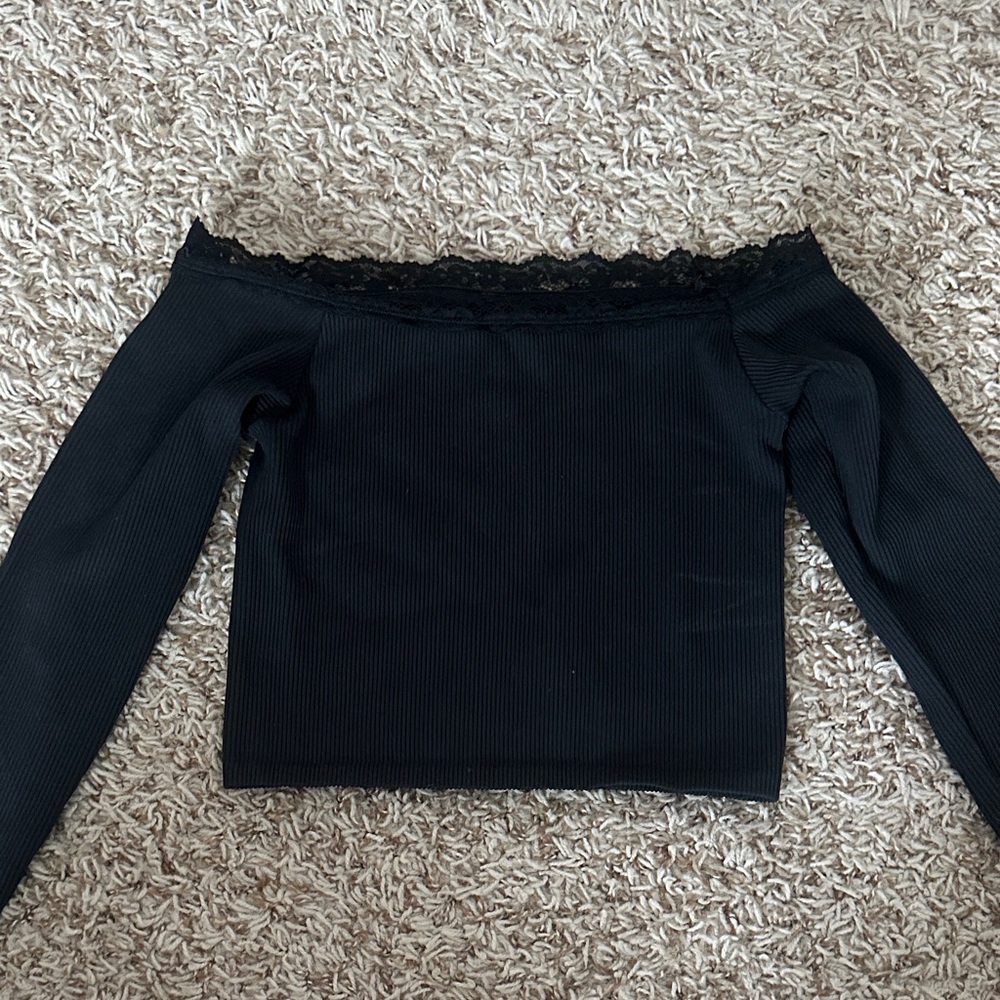 Black Lace Detail Top